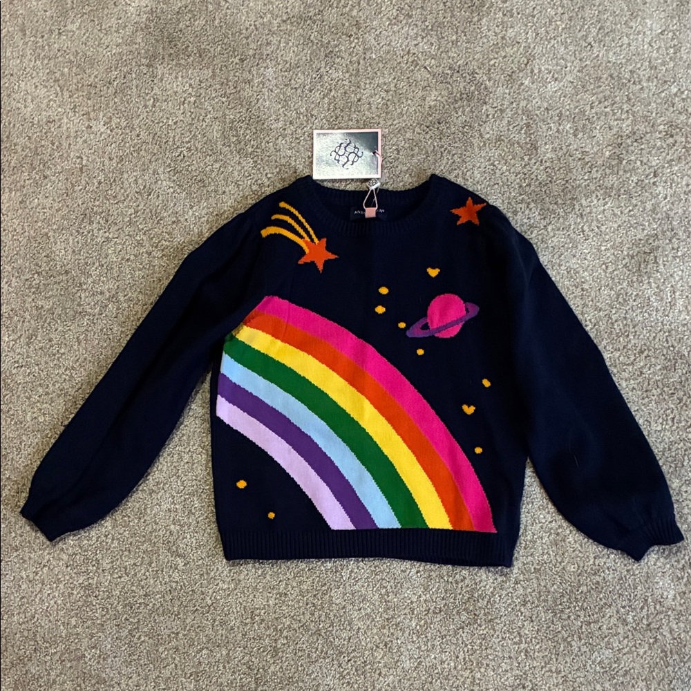 Andy & Evan Navy Rainbow Sweater